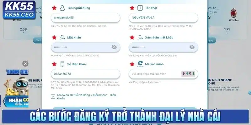 Các bước đăng ký trở thành đại lý nhà cái