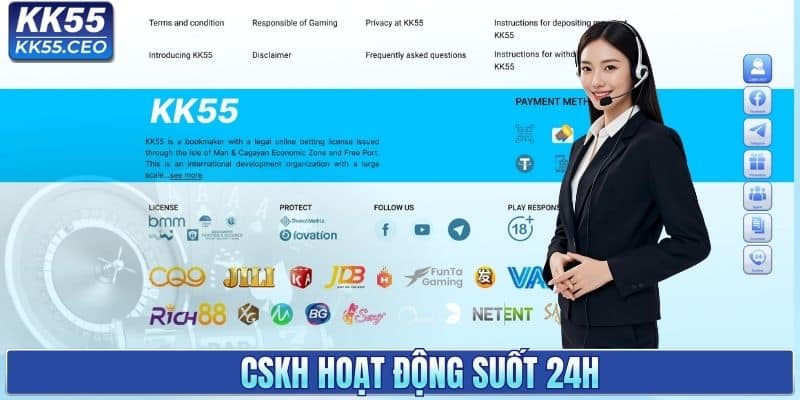 CSKH hoạt động suốt 24h