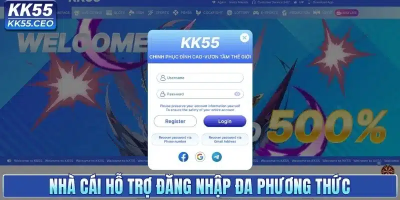 Nhà cái hỗ trợ đăng nhập đa phương thức