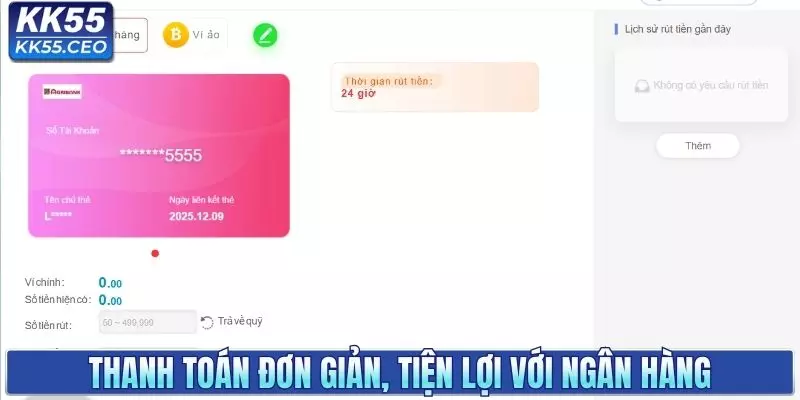 Thanh toán nhanh chóng với tài khoản ngân hàng